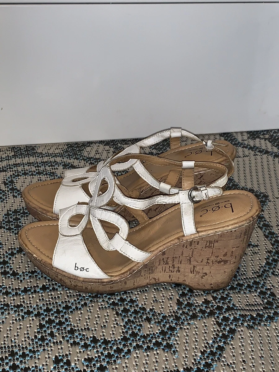 Boc white deals wedge sandals
