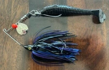 Sims Tackle 3/8oz Spinnerbait/Swimbait Predator Black Shadow w/Nickle Blade