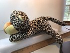 Plush - Leopard Cheetah Jaguar Cub - Spotted Jungle Cat - 14" Long Laying Down — photo 4