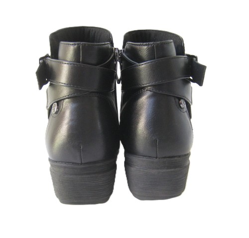 EASY SPIRIT SEYARA BLACK LEATHER WEDGE BOOTIE WOMEN'S SIZE US 7.5M HOT - Picture 7 of 10
