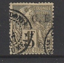 Nouvelle Caledonie Neu Kaledonien 1881 - 5c. Auf 1 Fr. Oliv Soprastampa 2° Tips