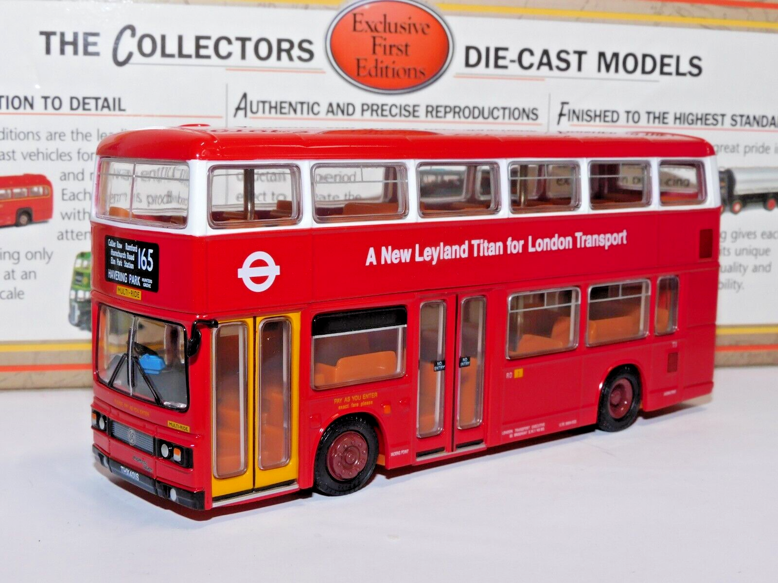 EFE LEYLAND TITAN BUS LONDON TRANSPORT ROUTE 165 HAVERING PARK 1/76 28801