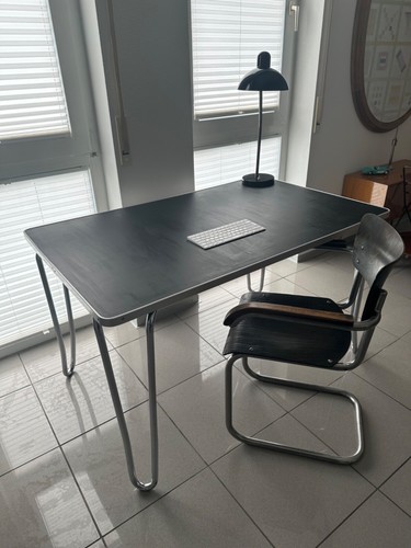 MAUSER WERKE Rechteck TISCH Schlaufentisch STAHLROHR BAUHAUS MODERNE 50er 60er - Bild 5 von 17