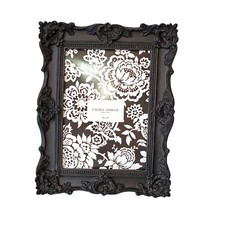 Laura Ashley Photo Frame Classic Rococo Feathered Shells In Matte Black 5x7