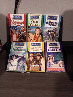 Vintage Walt Disney Films VHS Lot Kidnapped, That Darn Cat, Old Yeller