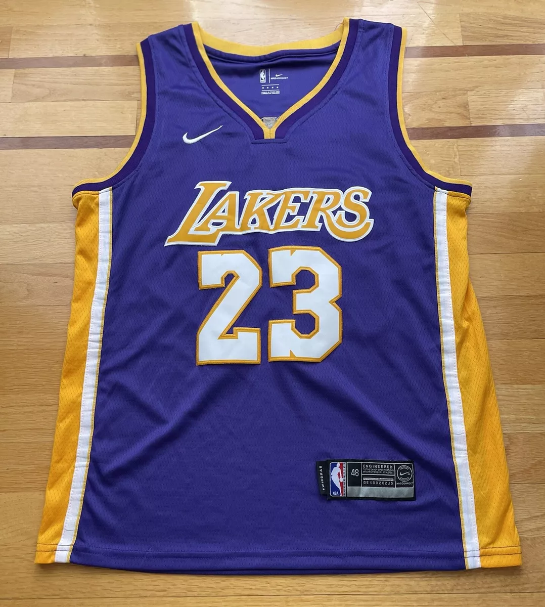 Nike LEBRON JAMES #23 LA Lakers Sunday White NBA Swingman Jersey sz Youth XL