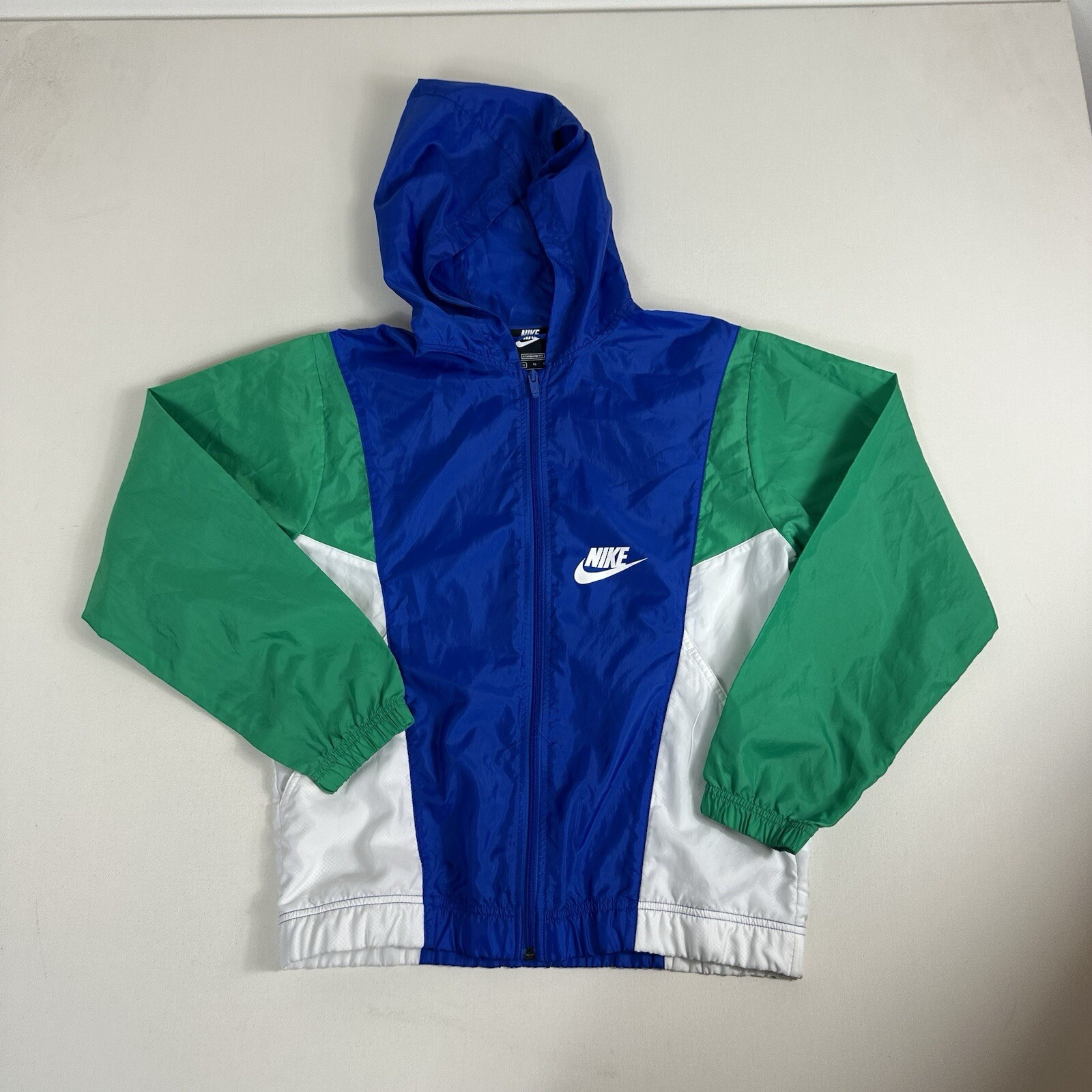 SACAI X NIKE Giacca a vento Nike ragazzo XL NSW tessuto leggero felpa con cappuccio pista blu CU9207