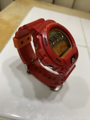 CASIO G-SHOCK DW-6900CB Red Stopwatch Water-Resistant Split Time