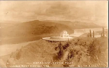 Postcard Vista House Columbia River Crown Point Oregon RPPC Unposted
