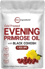 Evening Primrose Oil 1300Mg per Serving, 240 Softgels | Enhanced with 40Mg Bl...