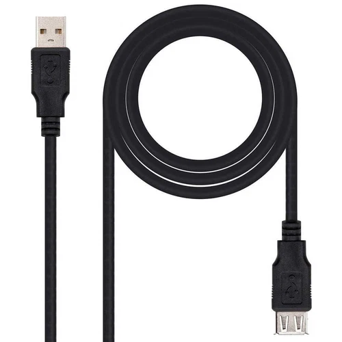 NANOCABLE Cavo di Prolunga USB 2.0 Tipo A/M-A/F 480Mbps Nero 10.01.0203-BK 1.8m