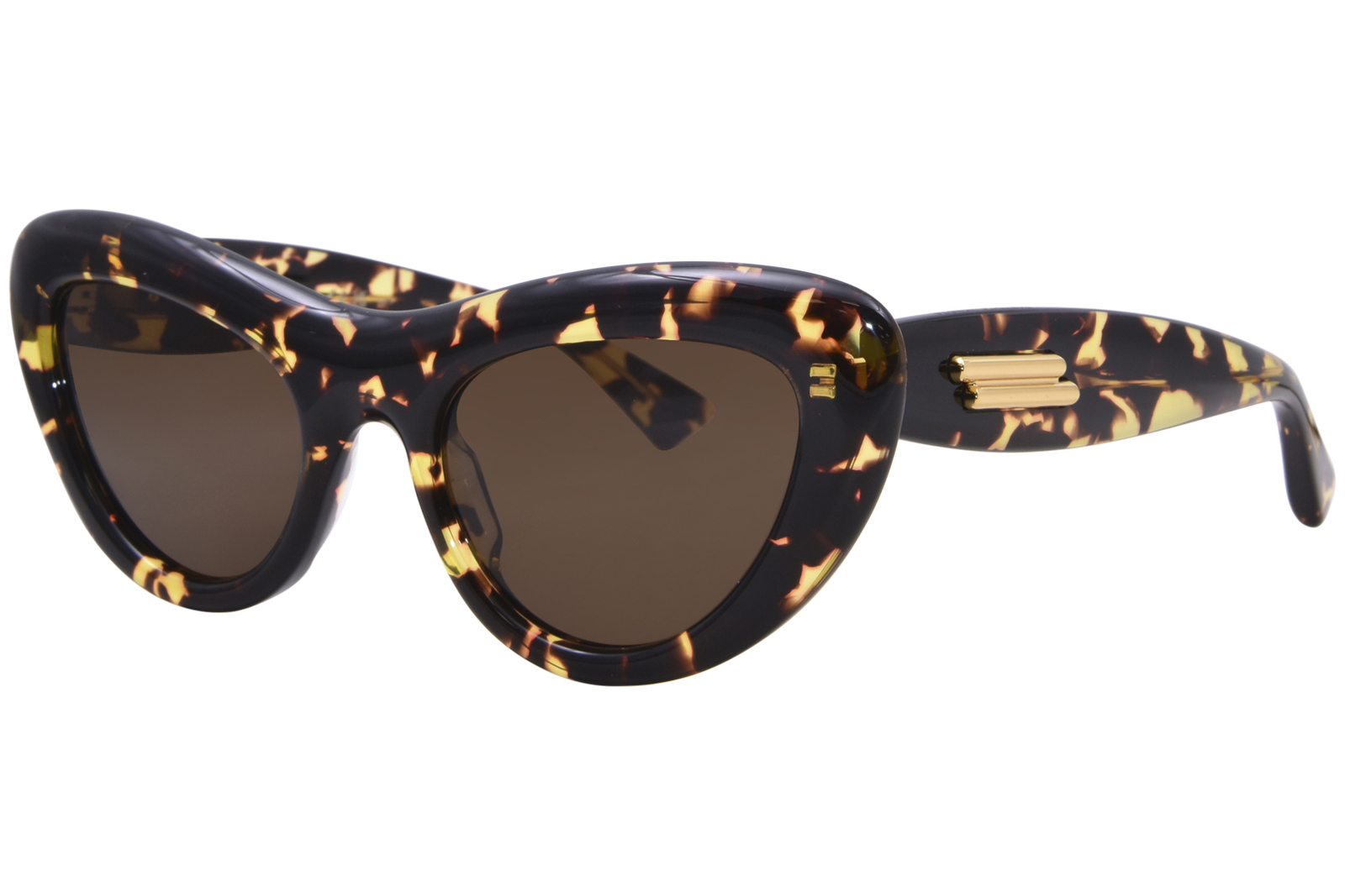 Солнцезащитные очки женские Bottega Veneta BV1282S 002 HavanaКоричневый Кошачий глаз 53 мм 54390₽