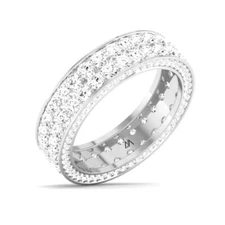 Eternity Ring CVD Lab Grown Diamond 14K Gold Jewellry White Gold Full Pave