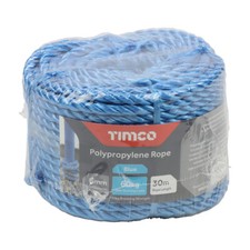 Timco Polypropylene Rope Barrier Cable Draw Cord Blue Coil Winder Various Sizes