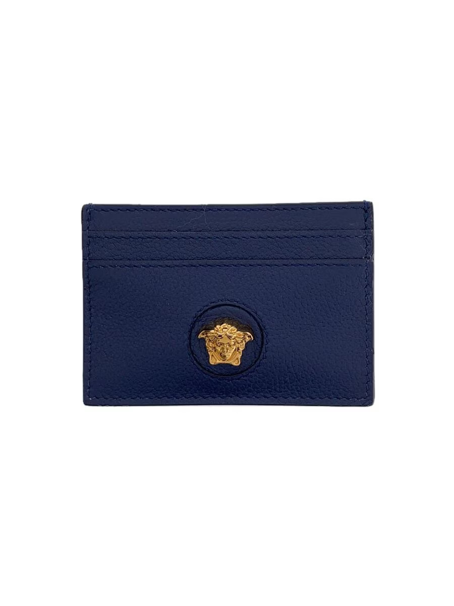 VERSACE Medusa card case in leather, navy