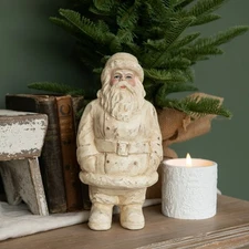 Ragon House Christmas Vintage Look 10.25” "White Santa Claus Figurine