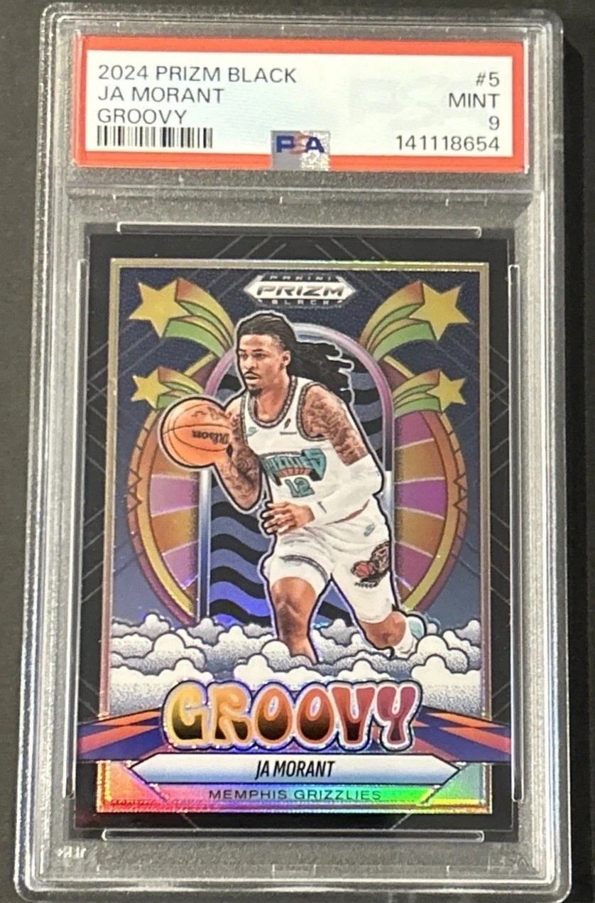 Ja Morant 2024-2025 Panini Prizm Black #5 Groovy PSA 9 Case Hit SS Rare