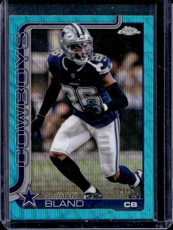 2025 Topps Chrome DaRon Bland Aqua Wave Refractor #/199 Cowboys
