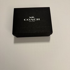 Coach New York Empty Gift Box Black 6  x 4.5  x 2  With Tissue Paper Wallet Box