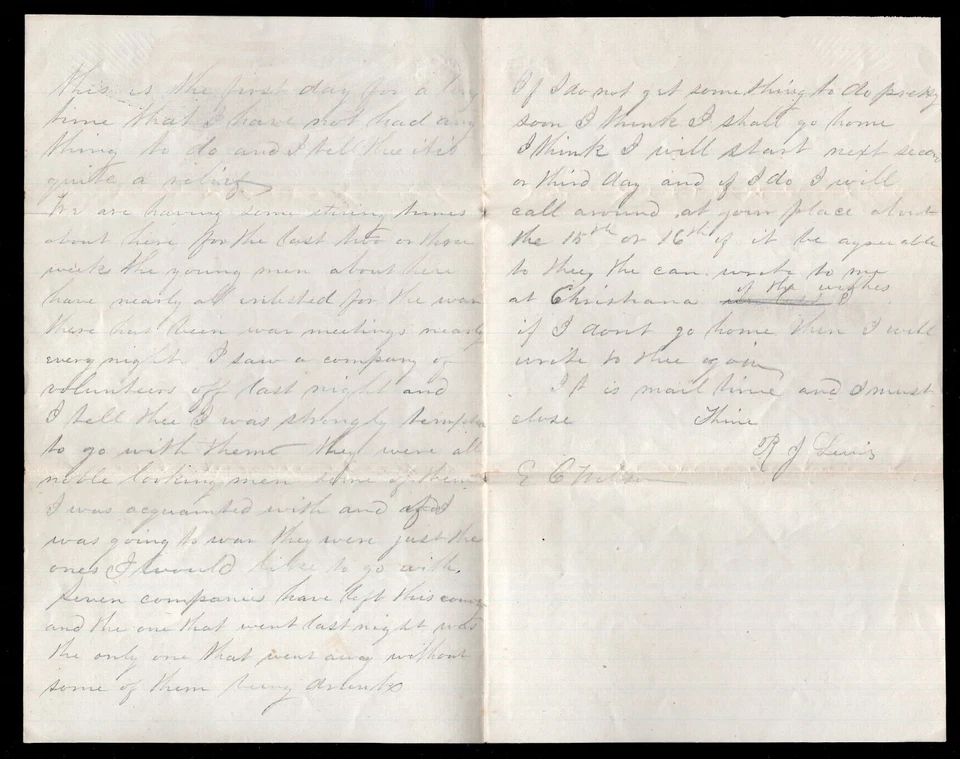USA Ridott ILL 1861 Civil War Patriotic Cover with Letter to Russellville Pa - Image 4 of 4