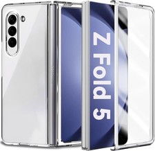 for Galaxy Z Fold 5 Case Clear Builtin Screen Protector with S Pen Holder