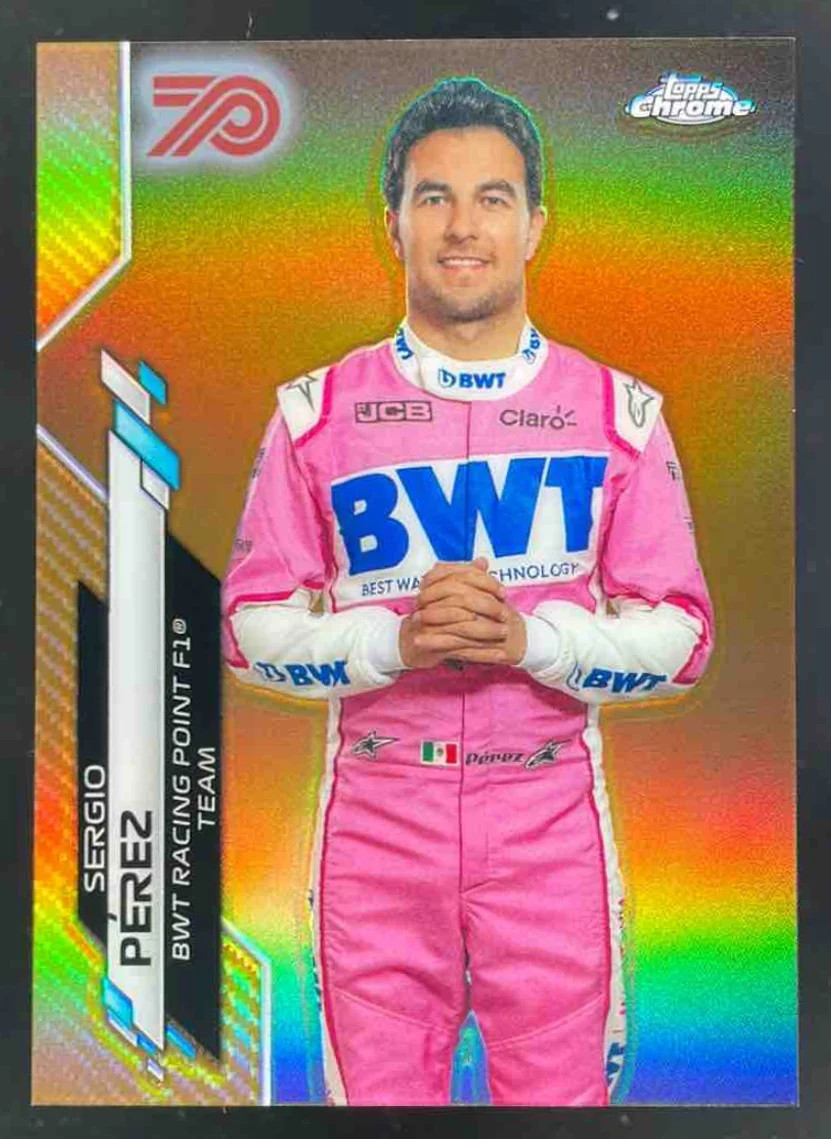 2020 Topps Chrome Formula 1 70th Anniversary Gold #13 Sergio Perez