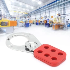 Lockout Hasp Steel Plastic Insulation Industrial Security Tool 6Hole Interlock