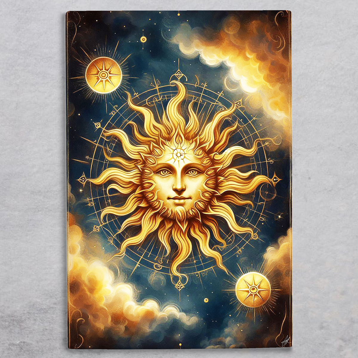 Ceramic UV Printed Picture Tile Plaque ""Tarot the Sun"" Mystical 30cm x 20cm