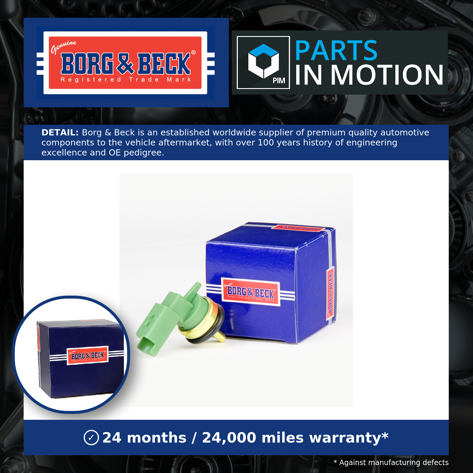 Coolant Temperature Sensor BTS3096 Borg & Beck Sender Transmitter 9800206480 New
