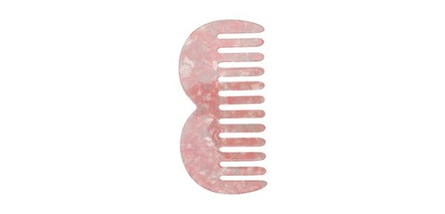 Peine de dientes anchos de mármol en forma de M rosa de 1 pieza - Imagen 2 de 6