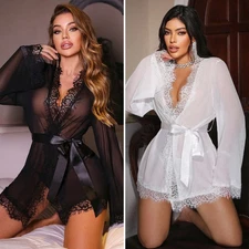 Women's Sexy Lingerie Sleepwear Babydoll Underwear Lace Dress G-String Nightwear