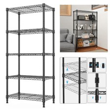 Heavy Duty 5 Tier Wire Metal Commercial Storage Shelf Shelving Rack Adjustable