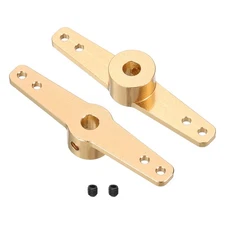 Steering Servo Arm Double Steering Arm Servo Horn 4.1mm Pack of 2 (Gold Tone)