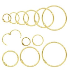 Semrien 120 Pcs Binder Rings Assorted Sizes 1/2", 3/4", 1", 1-1/4", 1-1/2", ...