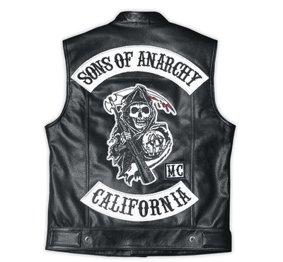New Sons of Anarchy Biker Weste | SOA Motorrad Highway Gangs Echtleder Weste