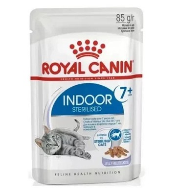 Royal Canin Indoor Sterilised 7+ IN Jelly Cat Wet Food 85G Free s.w.wid-