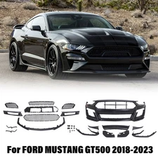 GT500 Style Front Bumper Kit for Ford Mustang 2018-2023 with Grille & Splitter