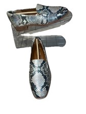 Franco Sarto Women  s Carlina Roccia Snake Embossed Slip On Loafers Size 5.5M