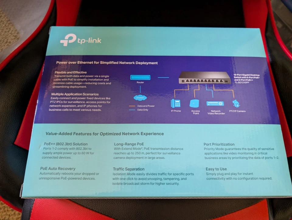 TP-Link TL-SG1210PP POE++ Gigabit Switch - Image 2 of 3