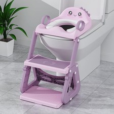 Potty Training Seat, Upgrade 2 in 1 Toilet with Step Purple