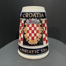 Stein 6.5” Croatia Coat of Arms Adriatic Sea Croatian Gift Beautiful