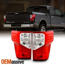 For 2016-2023 Titan Xd Pickup Chrome Red Tail Lights Brake Lamp Driverpassenger