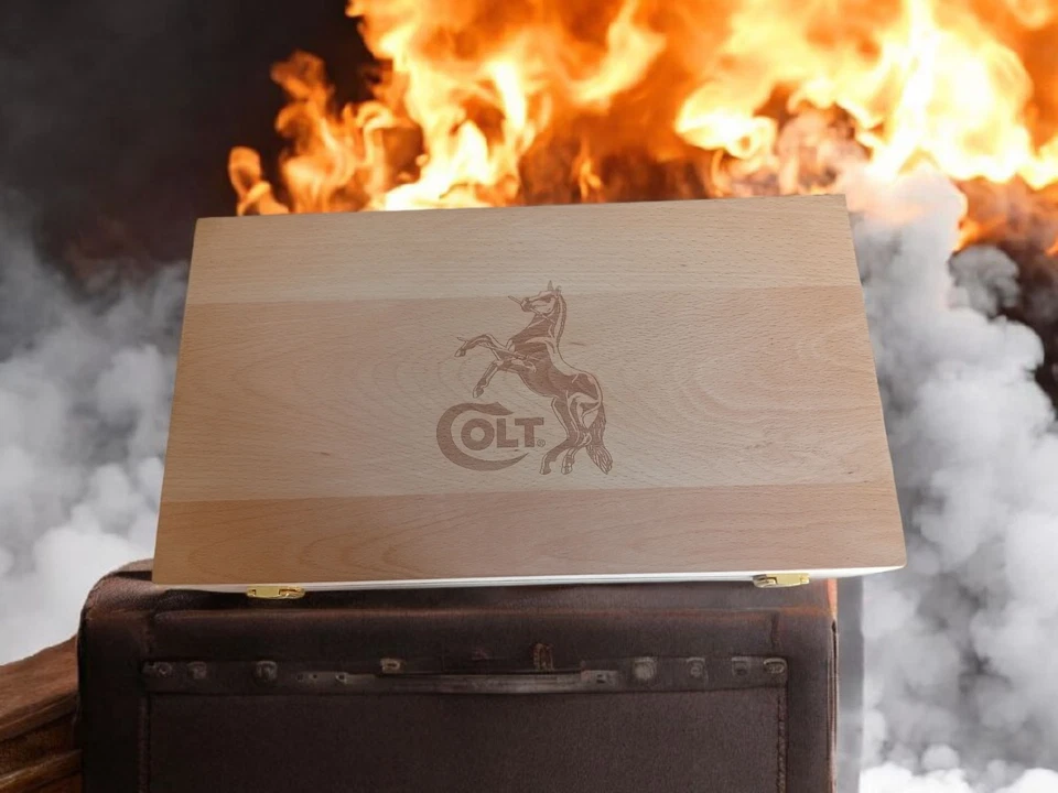 COLT 1911 BEECH  WOOD PISTOL CASE - Image 3 of 3