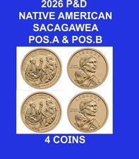 2026 P&D Pos A&B NATIVE AMERICAN SACAGAWEA $ (4) COINS PRESALE