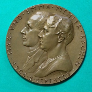 Medaille Max & Emma Mehler Aachen 1929