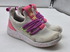 Adidas Cloudfoam Shoes Kids Size 1 Multicolor Mesh Running Sneakers Damage