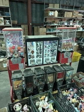 Lot a vintage toy and sticker Vending Machine