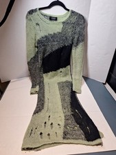 Cider Ripped Big Chunk Sweater Dress, Womans Xs, Polyester, Maxi, Grunge
