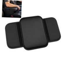 Car Center Console Cover, Universal Armrest Cushion with 2 Storage black