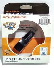 Monoprice USB 2.0 To LAN RJ45 Ethernet Adapter For PC 10 100Mbps NEW